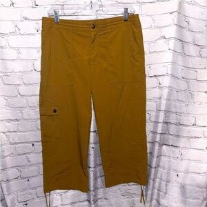 Patagonia Inter Continental Capri Pants Sz 8 Khaki Nylon Blend Pockets Straight